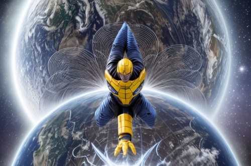 kryptarum-the bumble bee,nova,archangel,navi,cynosbatos,ascension,vegeta,garuda,spirit network,avenger,hornet,the archangel,electro,xmen,x-men,space glider,nebula guardian,sky hawk claw,superhero back