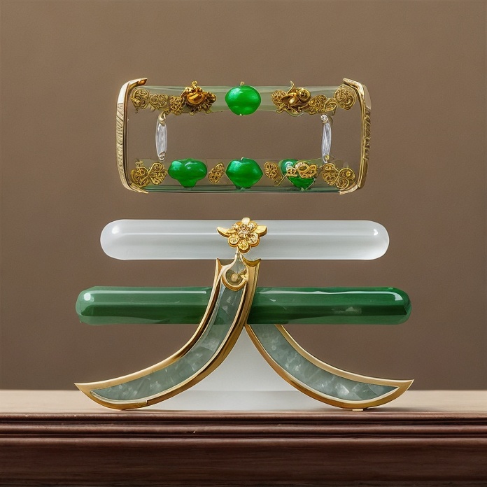 玻璃，玉翡翠，金色，辣椒，牡丹花,brooch,art deco ornament,altar clip,place card holder,cake stand,art deco frame,menorah,napkin holder,grave jewelry,gift of jewelry,plate shelf,hair clip,swedish crown,brass chopstick