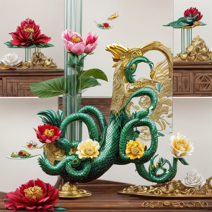 玻璃，玉翡翠，透明玻璃，金色，辣椒，牡丹花，水果，狂龙，老虎🐯，花公鸡，蛇王，帝王绿，皇冠👑,chinese dragon,ikebana,dragon boat,barongsai,aquarium decor,chinese art,decorative art,novruz,floral ornament,nuphar,dragon li,golden dragon,golden lot