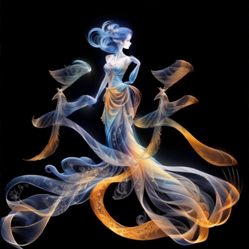 5D立体，羽毛要长，要白色的羽毛白色的字体,firedancer,fire dancer,dancing flames,blue enchantress,fantasia,merfolk,aquarius,flame spirit,fire artist,sorceress,dancer,mermaid vectors,fire dance,tanoura dance,the zodiac sig