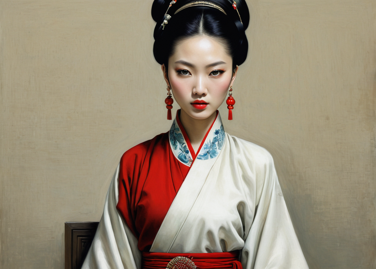 一位来自 南京的时尚女性,geisha girl,geisha,japanese woman,oriental girl,chinese art,japanese art,oriental painting,oriental princess,asian woman,oriental,luo han guo,orientalism,korean culture,dongfang meiren,ja