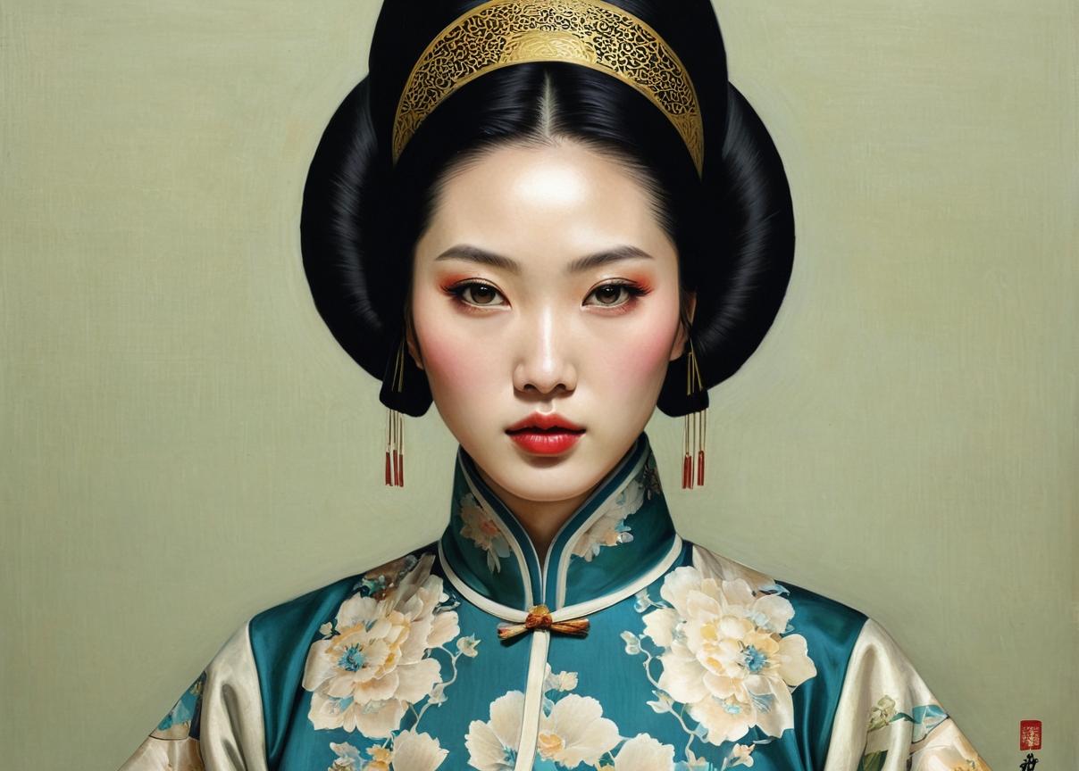 一位来自 南京的时尚女性,chinese art,geisha girl,oriental girl,oriental princess,oriental painting,geisha,oriental,asian woman,peking opera,japanese woman,vintage asian,orientalism,luo han guo,chinese style,inner