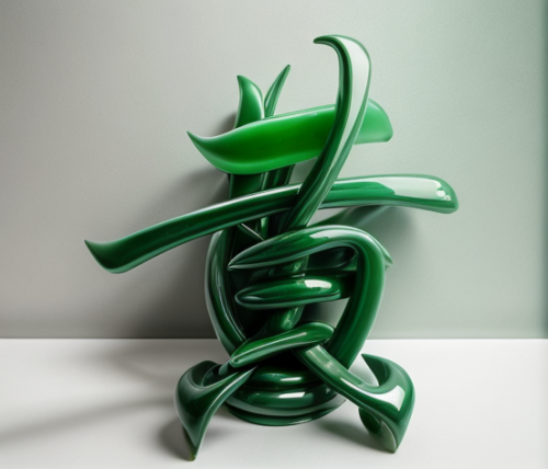 绿玉，翡翠，渐变,tendril,green snake,glass yard ornament,vine tendrils,green folded paper,tendrils,glass ornament,3d figure,3d object,glasswares,passion flower tendrils,isolated product image,curved ribbon,st