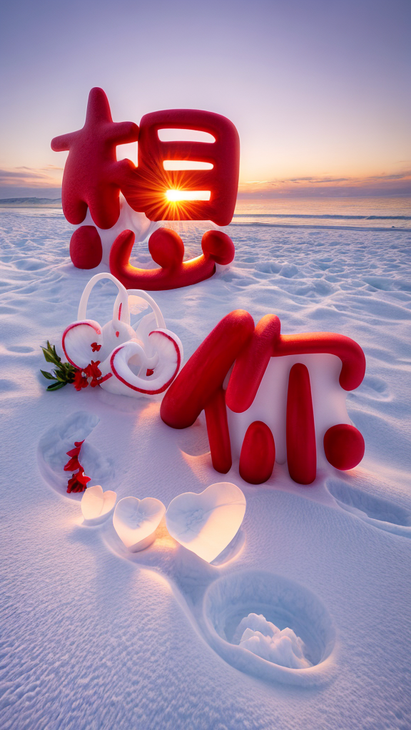 夕阳，超大片雪地，海滩，玉石红色立体字体,beach furniture,beach chairs,white sands national monument,christmas on beach,santa claus at beach,deckchairs,white sands dunes,beach chair,infinite snow,snow crab,loving couple s